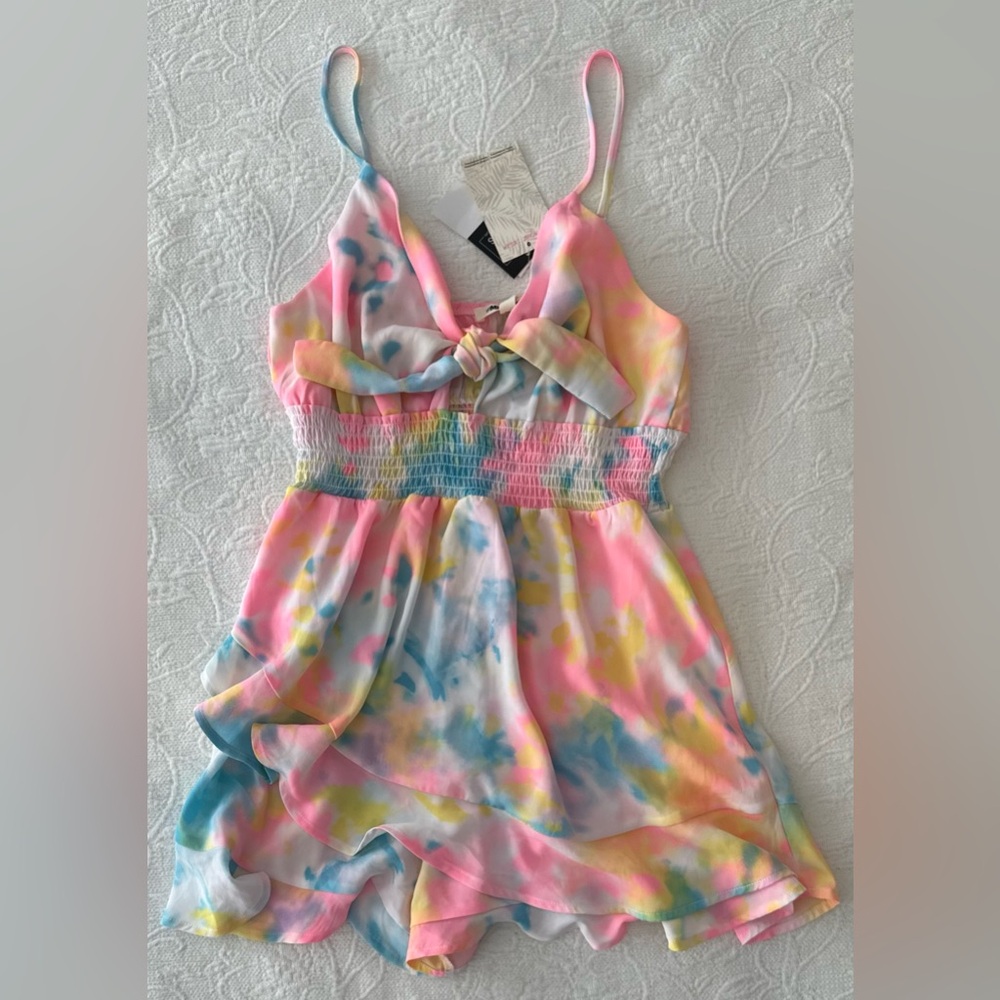 Miken Tie-Dye Skort Cover-Up Romper